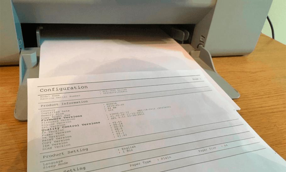Печать тестовой страницы на принтере Самсунг