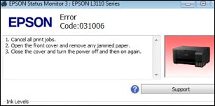 Причины появления и варианты устранения ошибки 031006 у струйных принтеров Epson