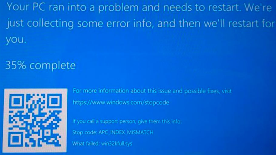 исправление ошибки синий экран смерти при печати Windows 10